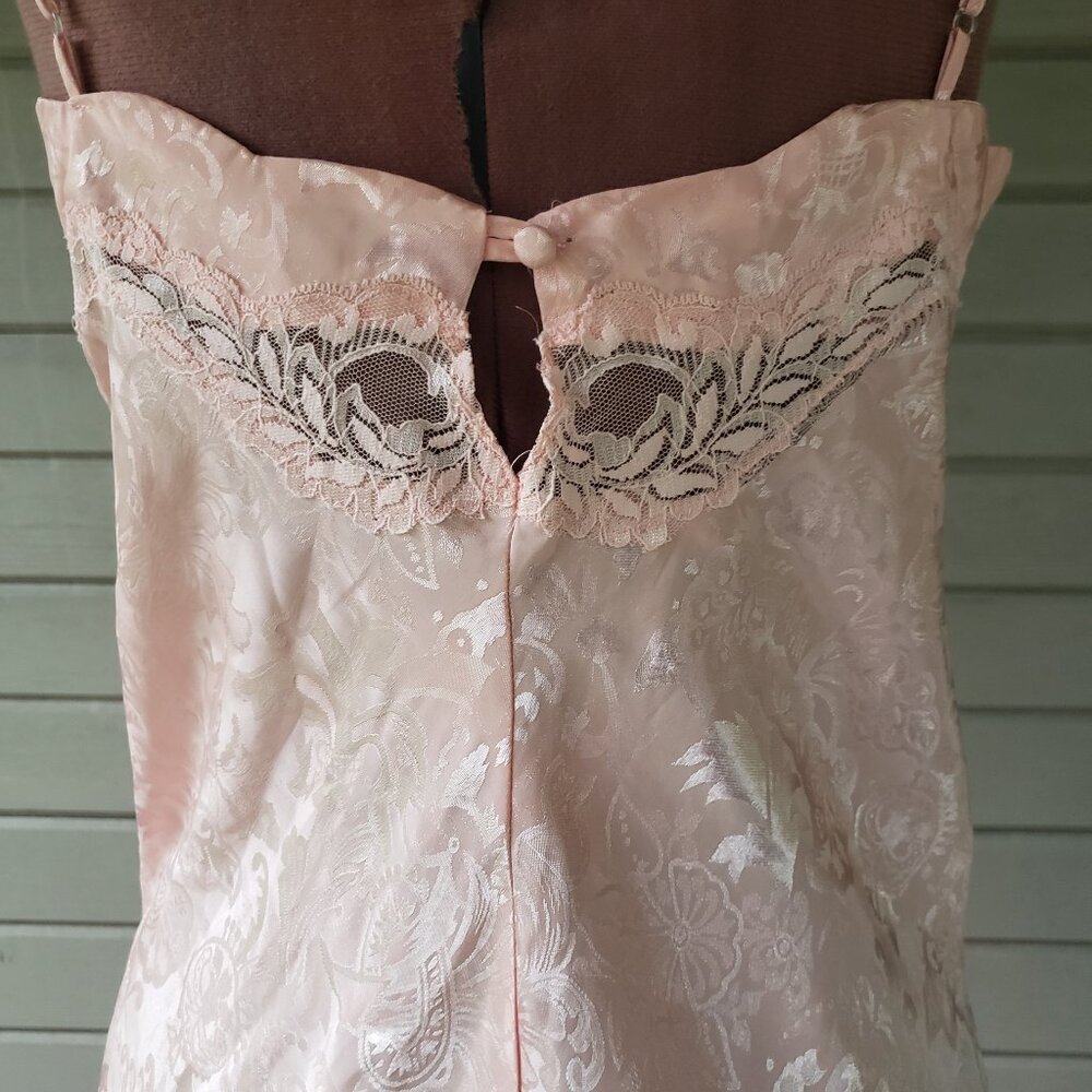 Vintage Victoria Secret Nightgown Beaded Gold Label Large Pink - Picture 4 of 14